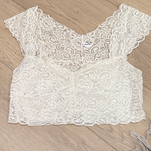 Free People "Chase Me" Wireless Lace Bralette, Crop Top - Picture 3 of 5